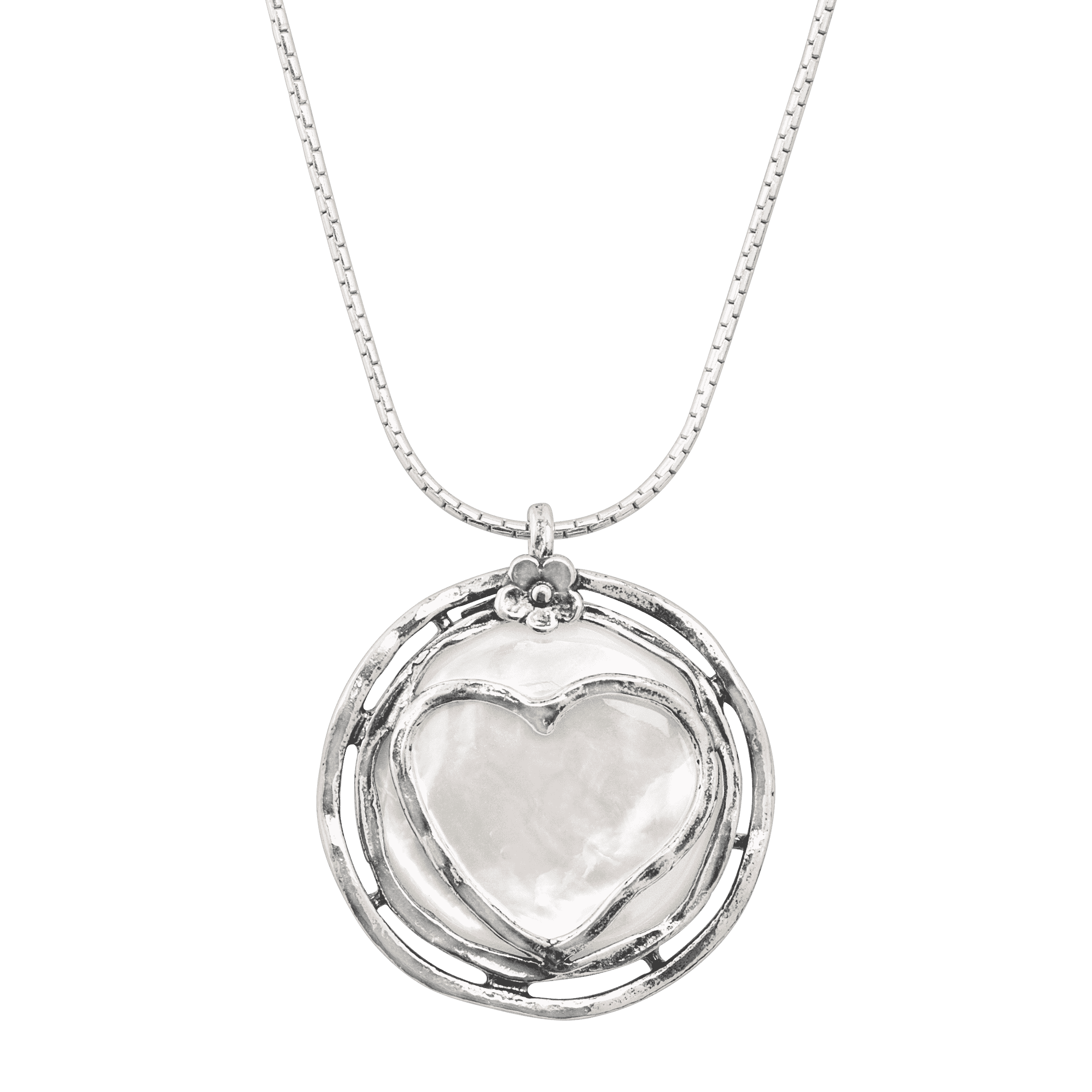 Unusual pearl and sterling buy silver pendant with heart charm