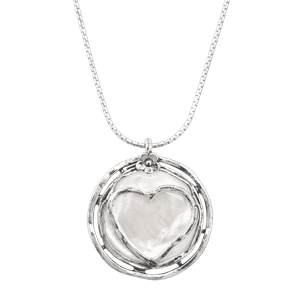 Sterling Silver Mother-of-Pearl Heart Pendant Necklace - Silpada