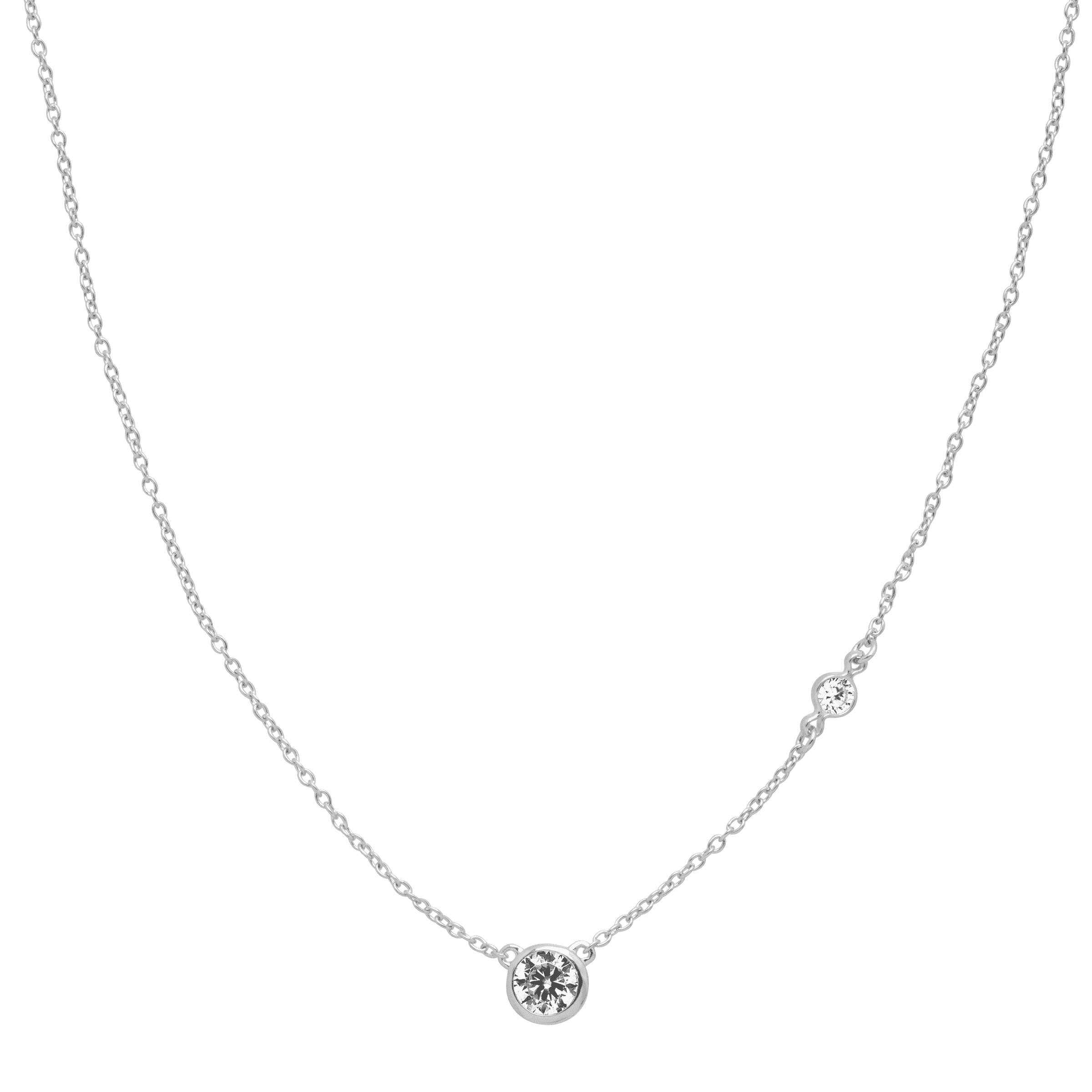 Sterling Silver Cubic Zirconia Station Necklace - Silpada - .925