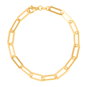 and Lovely 14K Gold or Silver Plated Bold Chain Link Bracelet - Oval Link Stretch Bracelet for Women