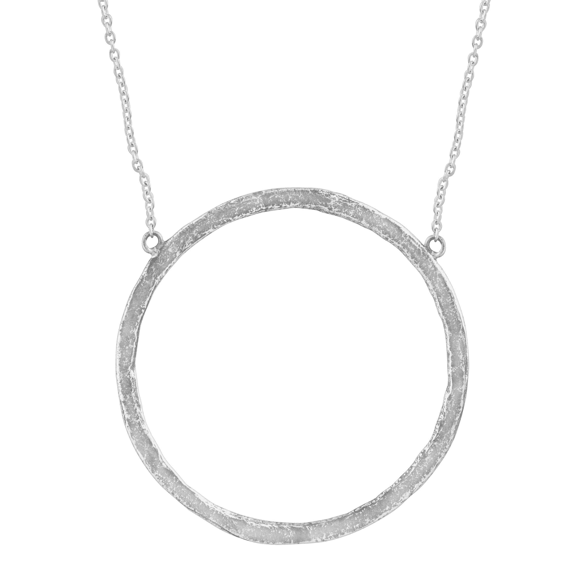 silver necklace with circle charm