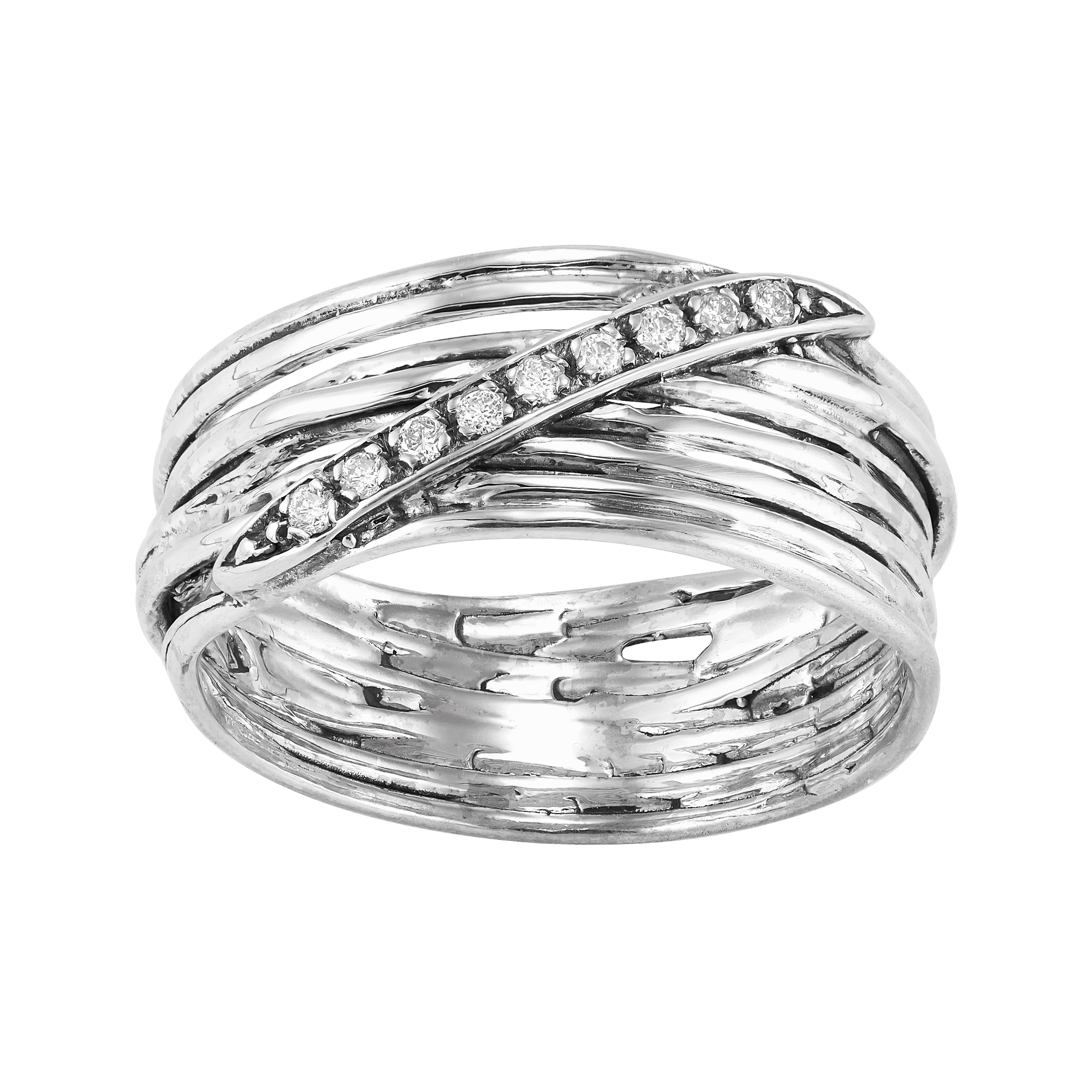 Silpada 'Breath Of Fresh Air' Diamond Band Ring In Sterling Silver ...