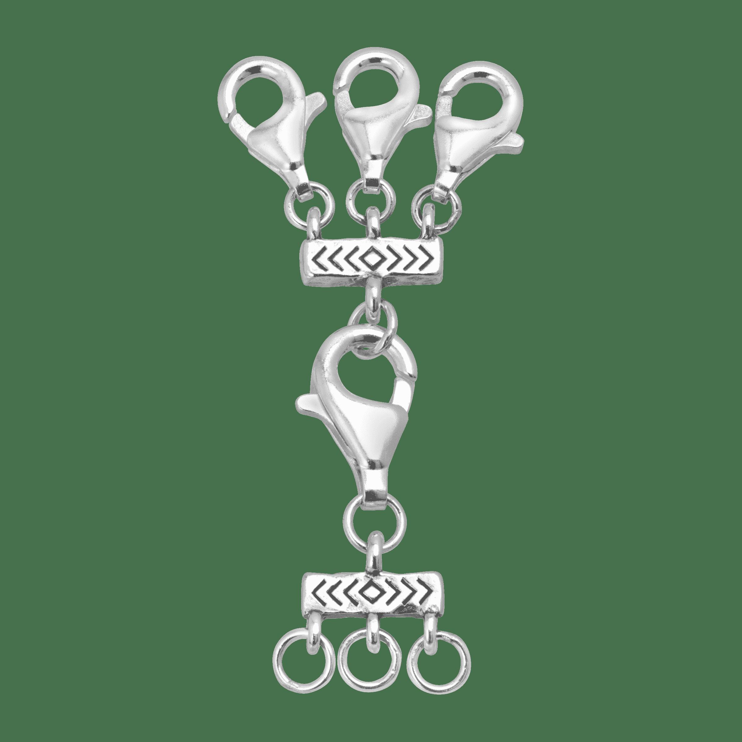 Layered Necklace Detangler Silver / 2 Row Clasp
