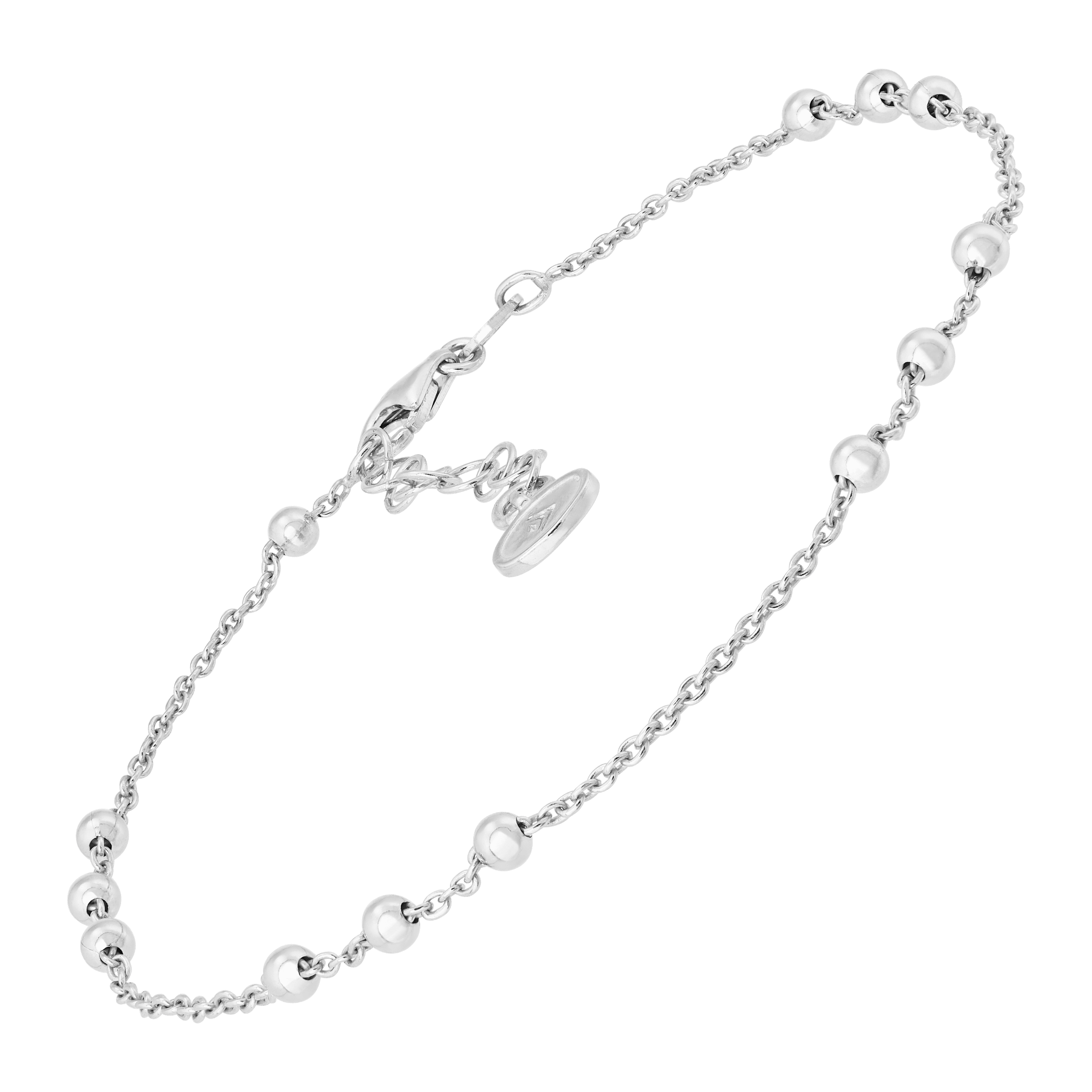 silver bead anklet