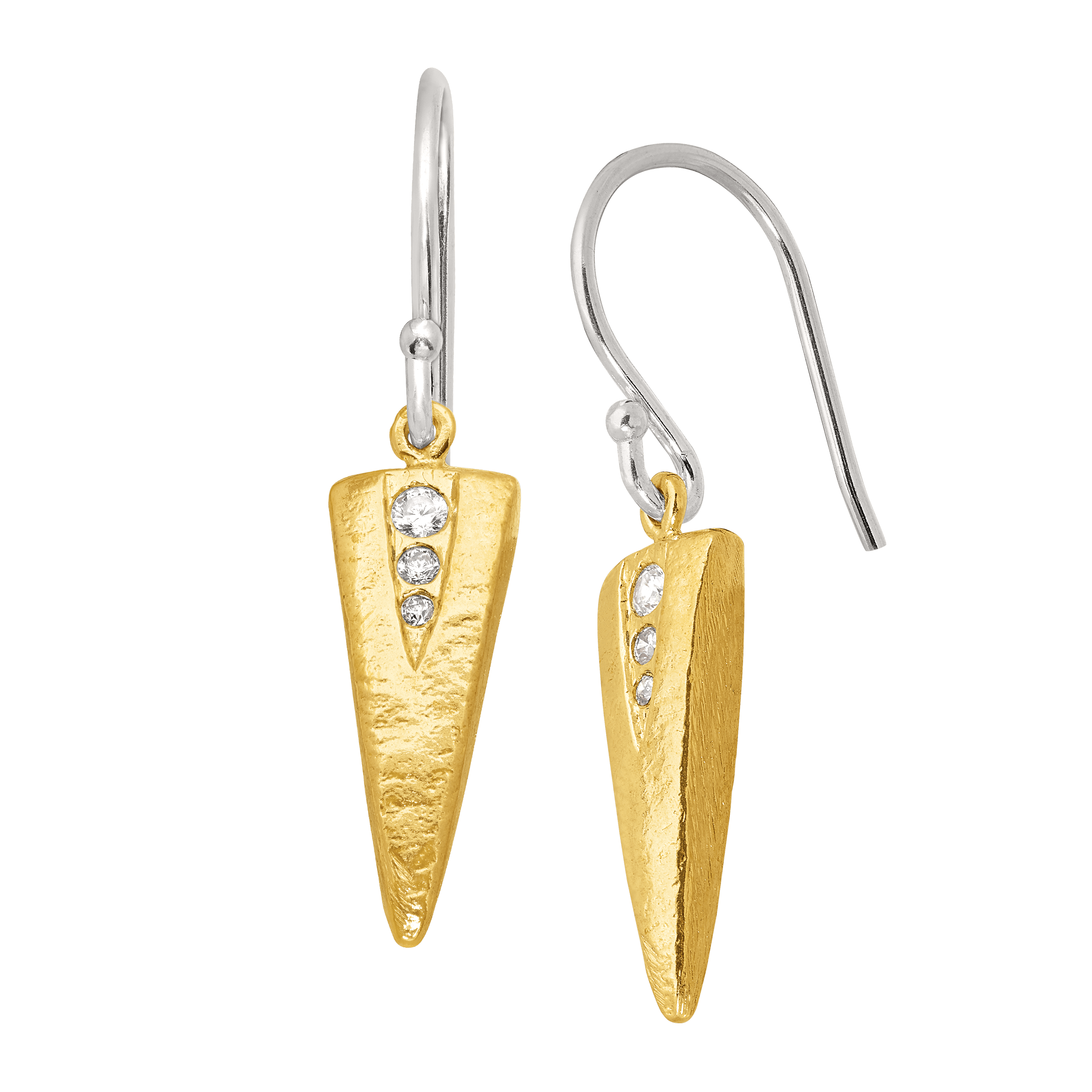 Silpada 'On Point' Triangular Drop Earrings with 5/8 ct Cubic Zirconia in  Sterling Silver & Brass | Silpada