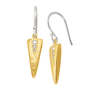 Silpada 'On Point' Triangular Drop Earrings with 5/8 ct Cubic