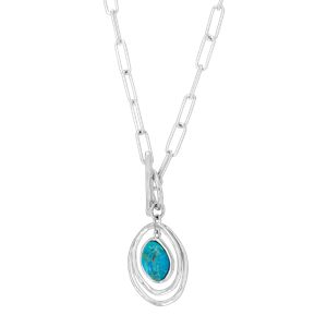 Silpada 'Worldwide' Sterling Silver Compressed Turquoise Pendant