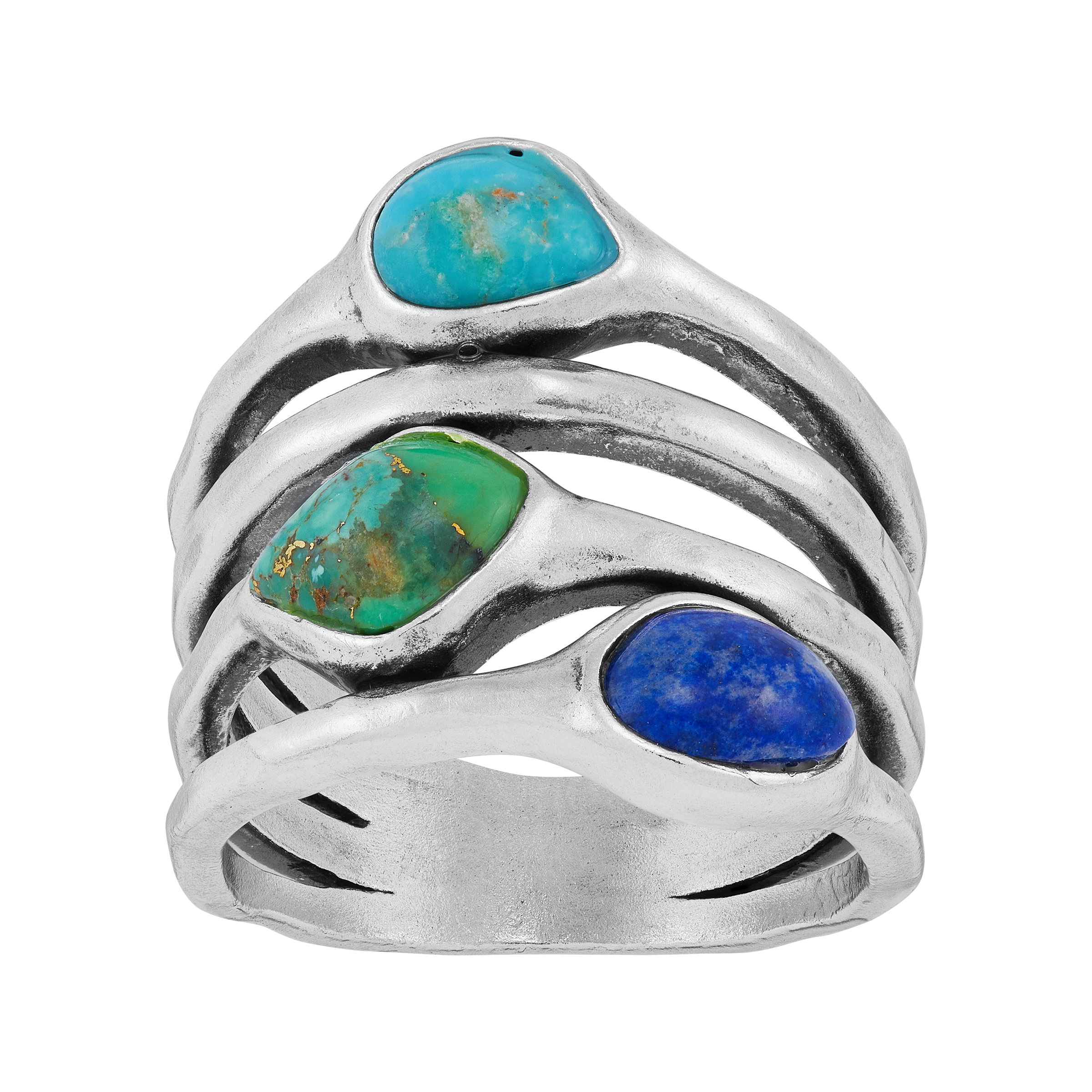 Silpada 'Radiant Mosaic' Sterling Silver Lapis, Compressed Green and Blue  Turquoise Ring | Silpada