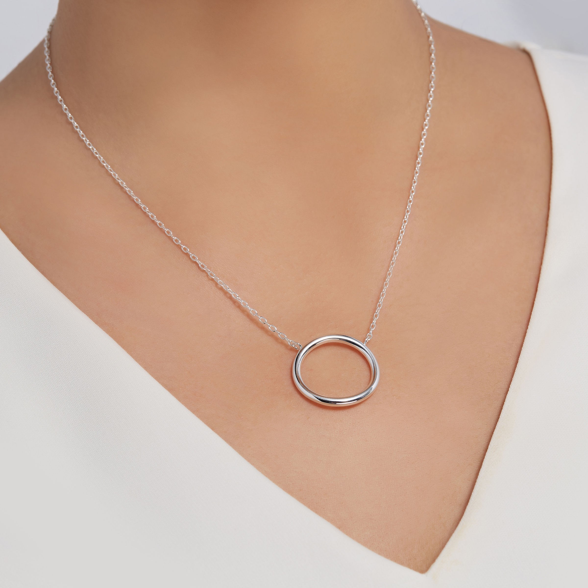 Silpada 'Karma' Open Circle Necklace in Sterling Silver, 18