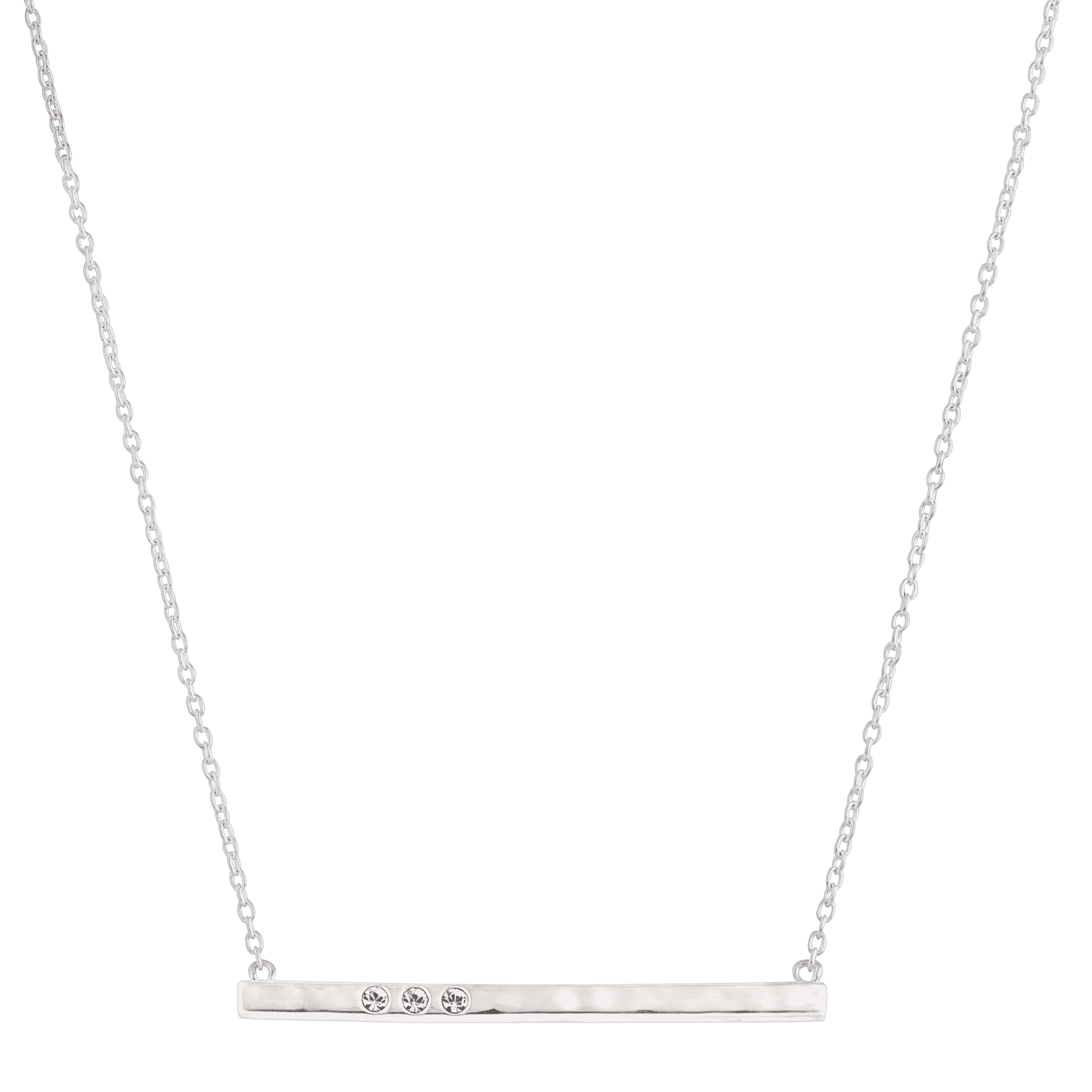 Dotted Line Pendant Necklace, White