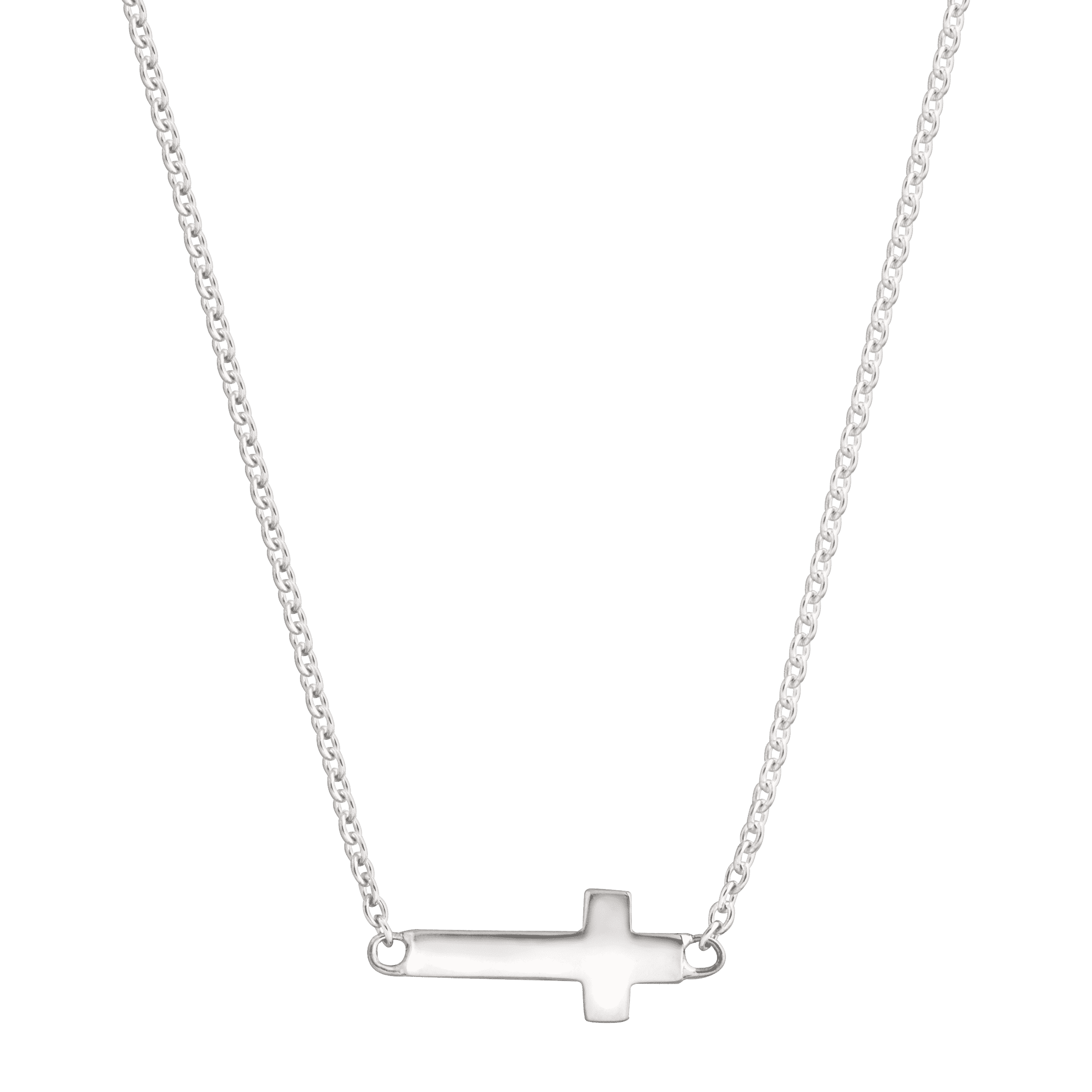 Simplex Horizontal Cross Necklace, White