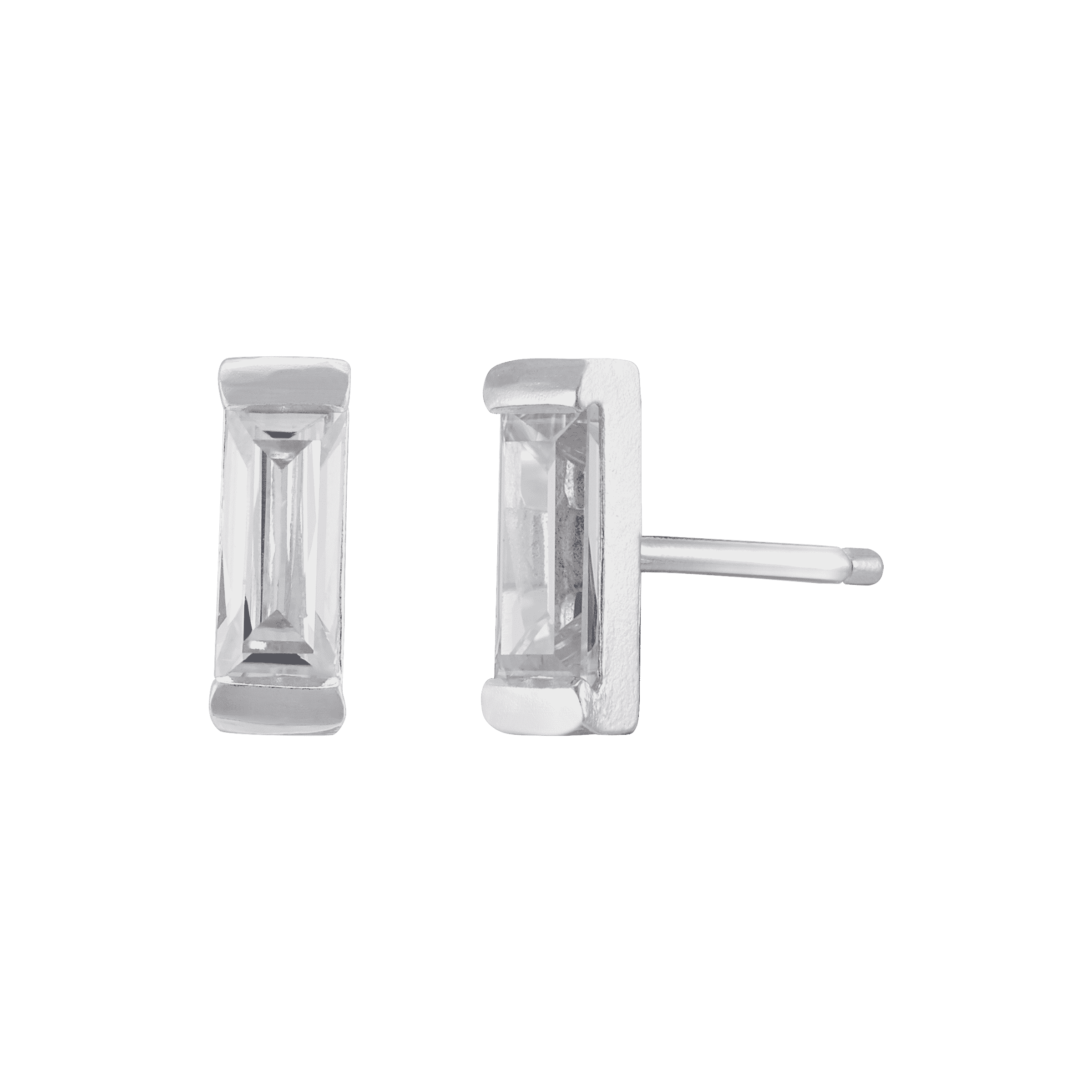 Zircon Stud Earrings. Sterling Silver Post. Minimalist Earrings. Petite  Earrings. Clear Stud Earrings. Dainty Studs.tiny Cz Stud Earrings 