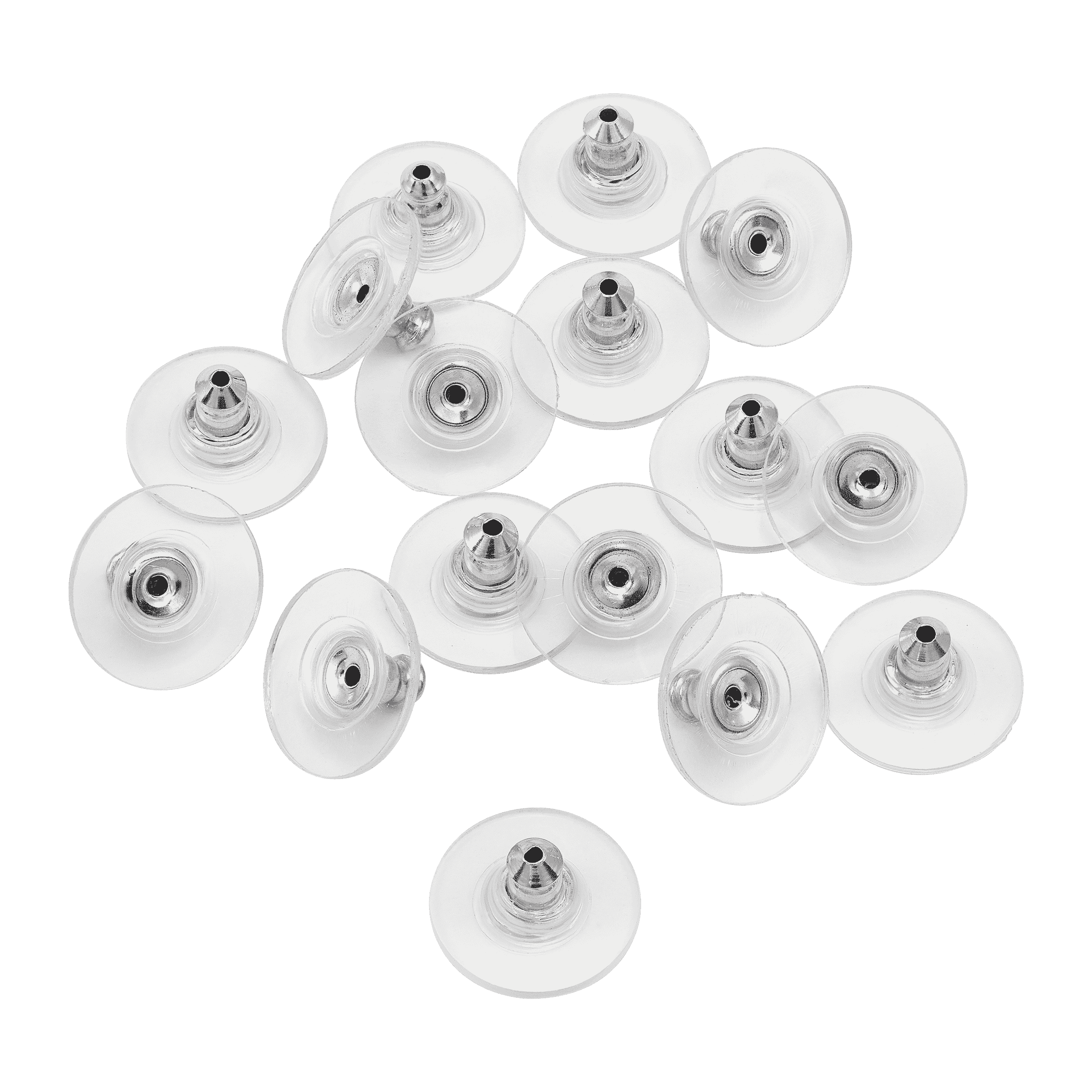 Silpada W2200 Straight Cylinders Clear Rubber Earring Backings - Set Of 12  - NEW