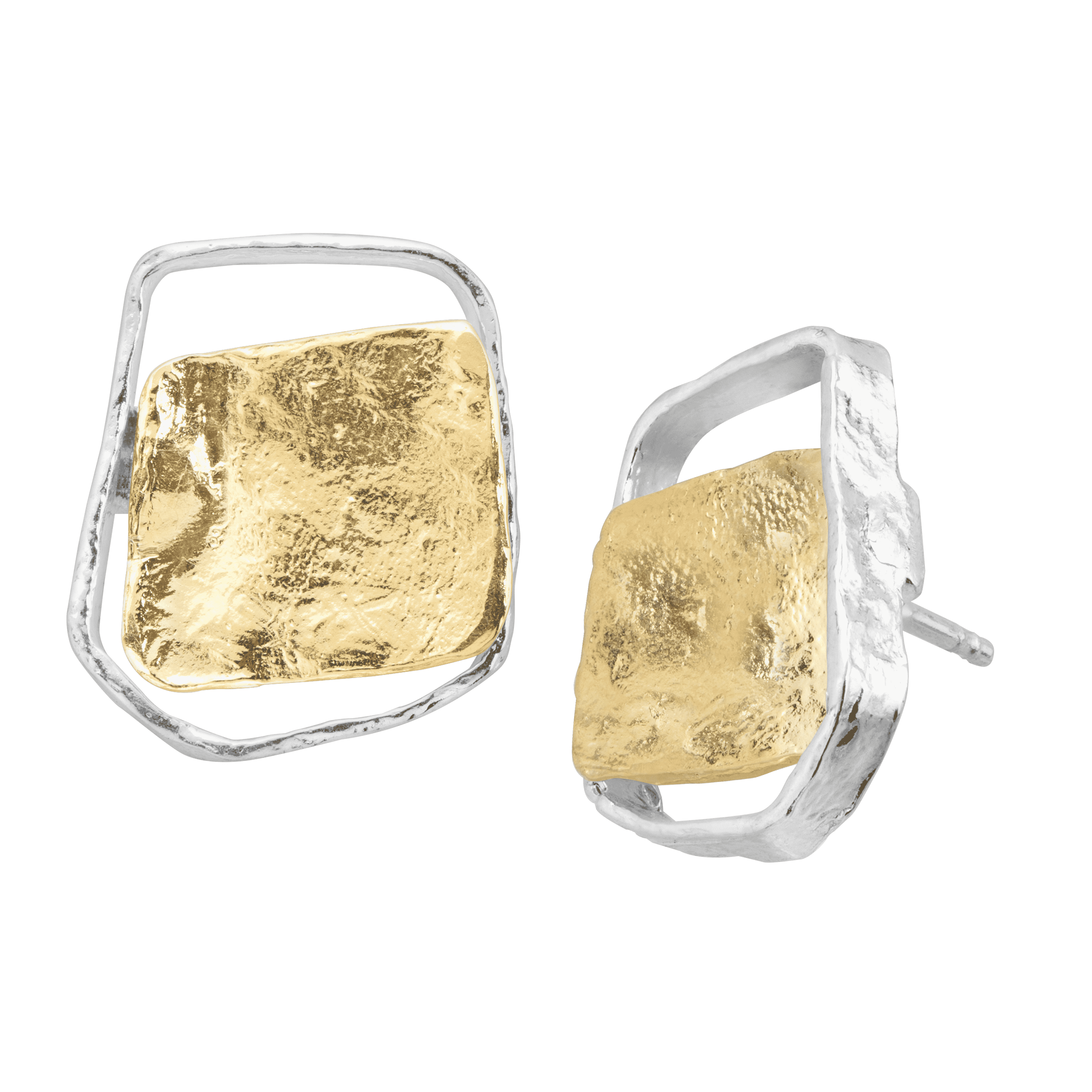 Silpada 'Golden Sands' Stud Earrings in Sterling Silver with 14K