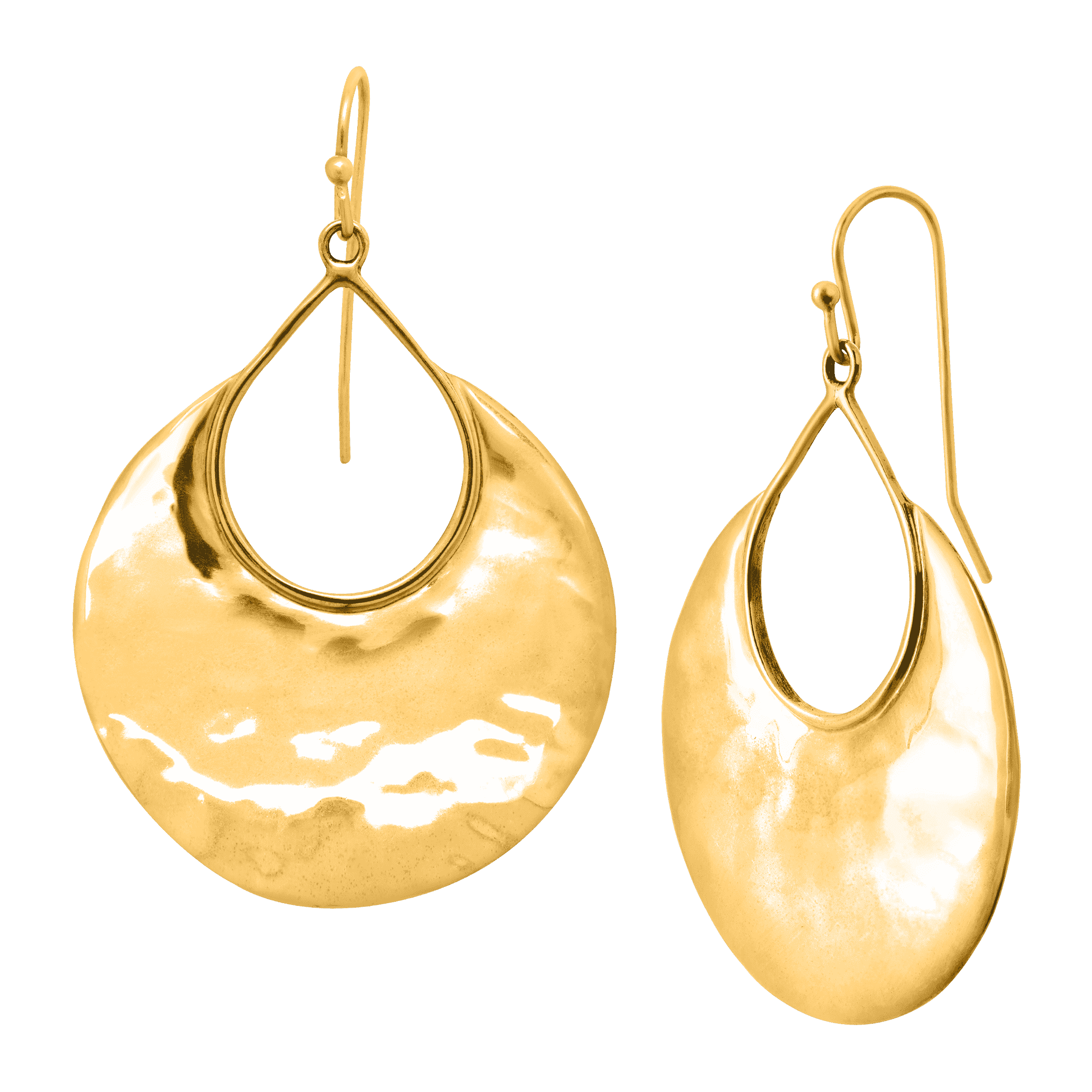 Crescent Drop Earrings, Yellow