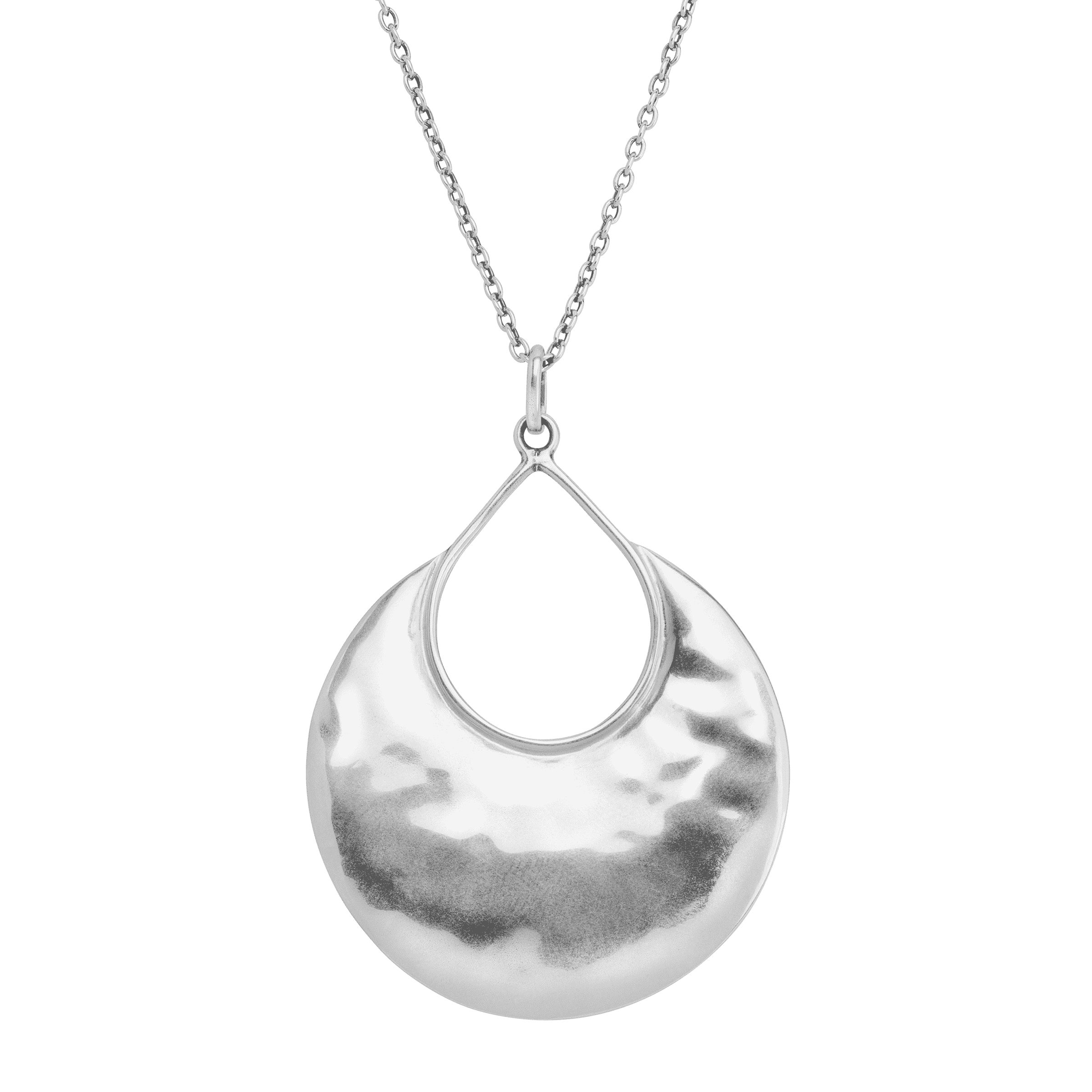 Crescent Drop Pendant, White, 30"