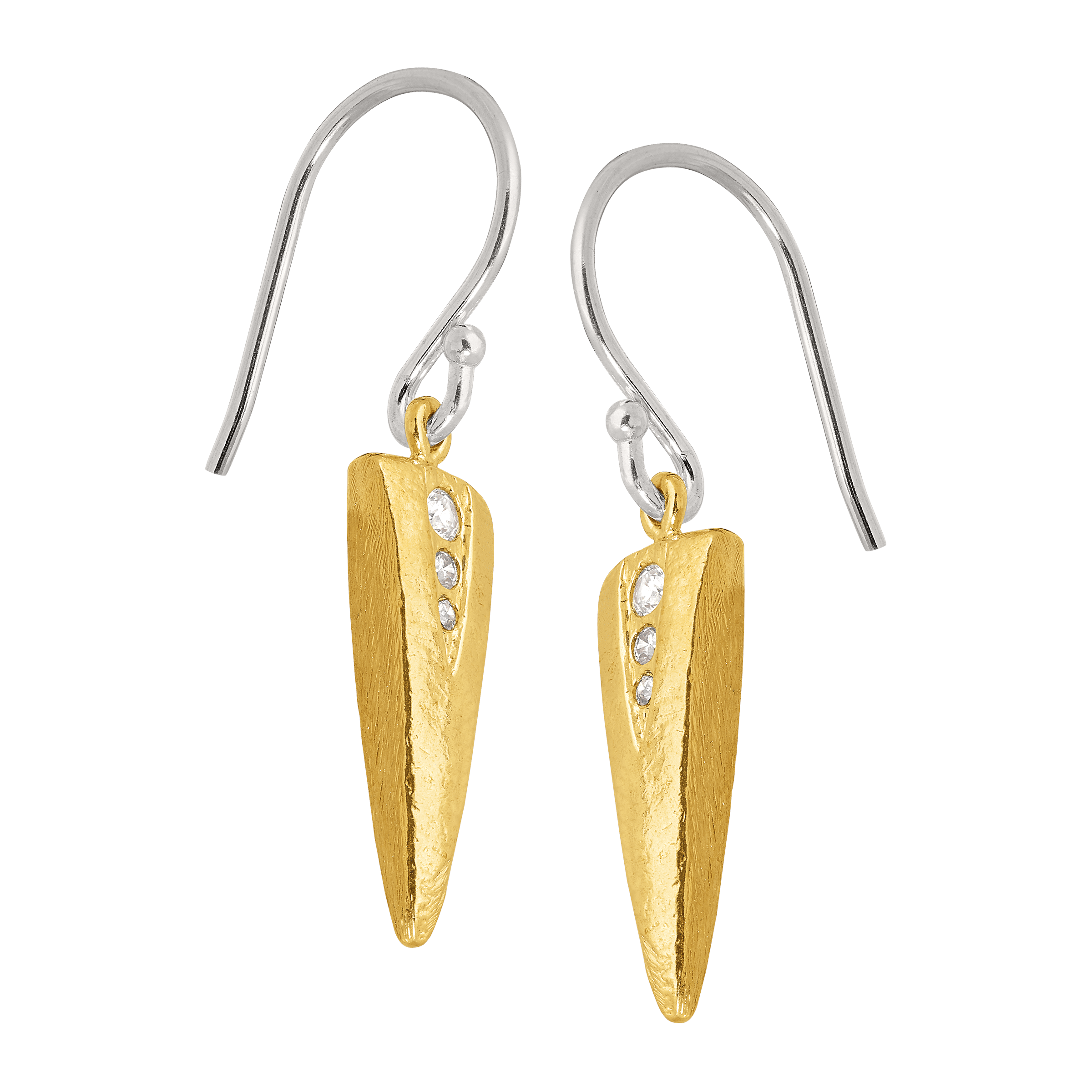Silpada 'On Point' Triangular Drop Earrings with 5/8 ct Cubic