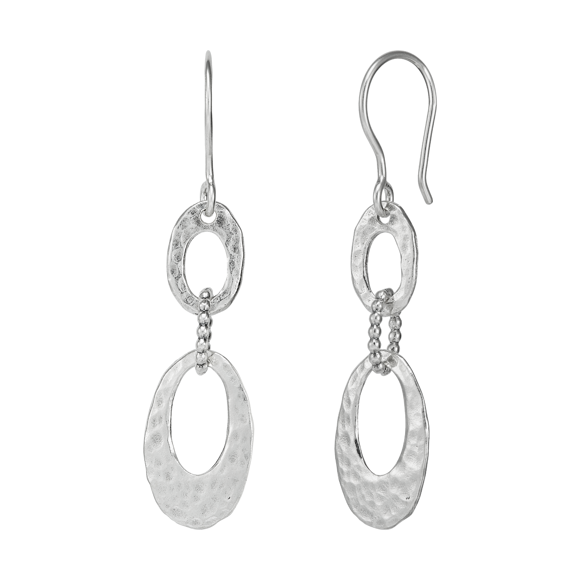 Anya Kaleidoscope Silver Circle Hoop Drop top Earrings