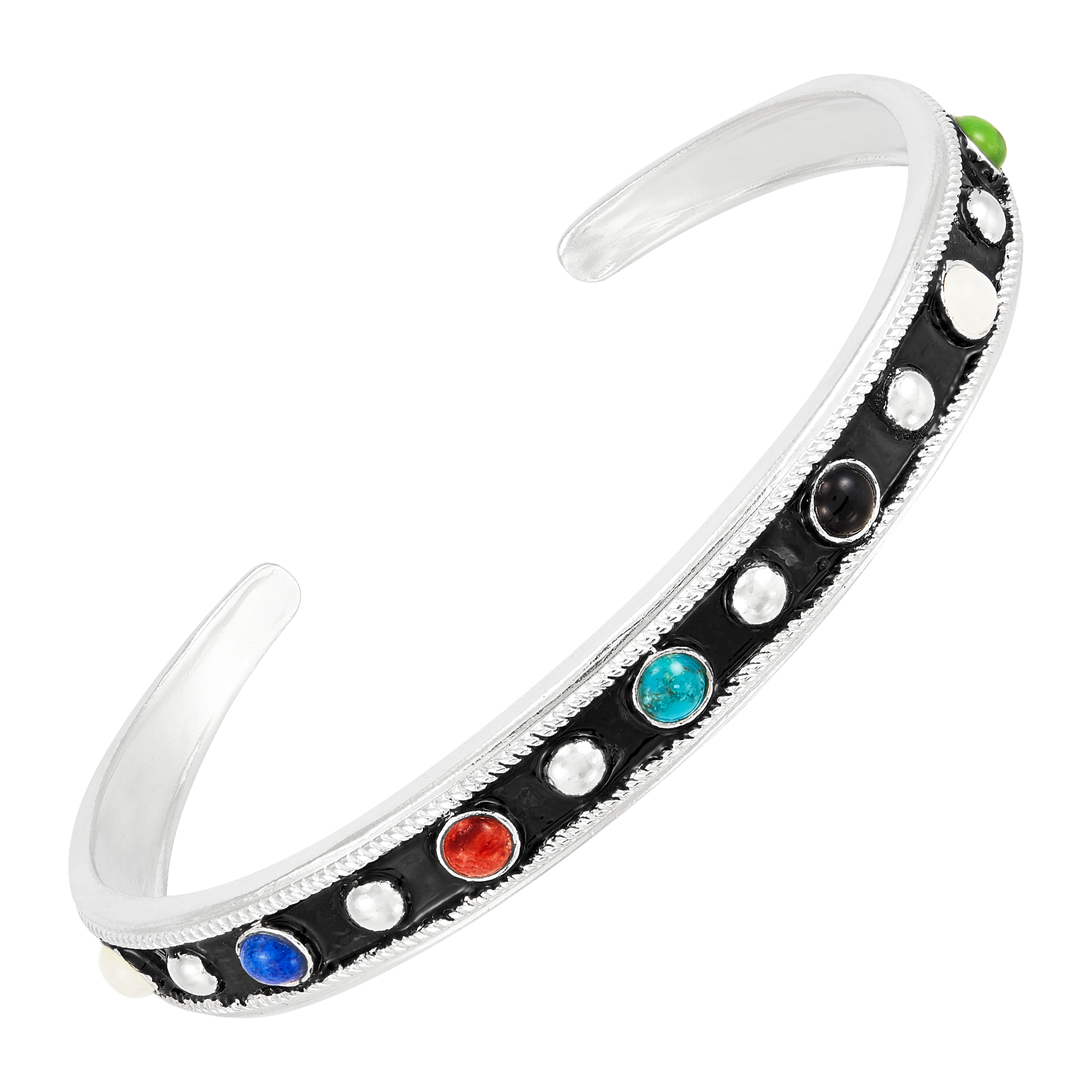 Rainbow Dots Cuff Bracelet