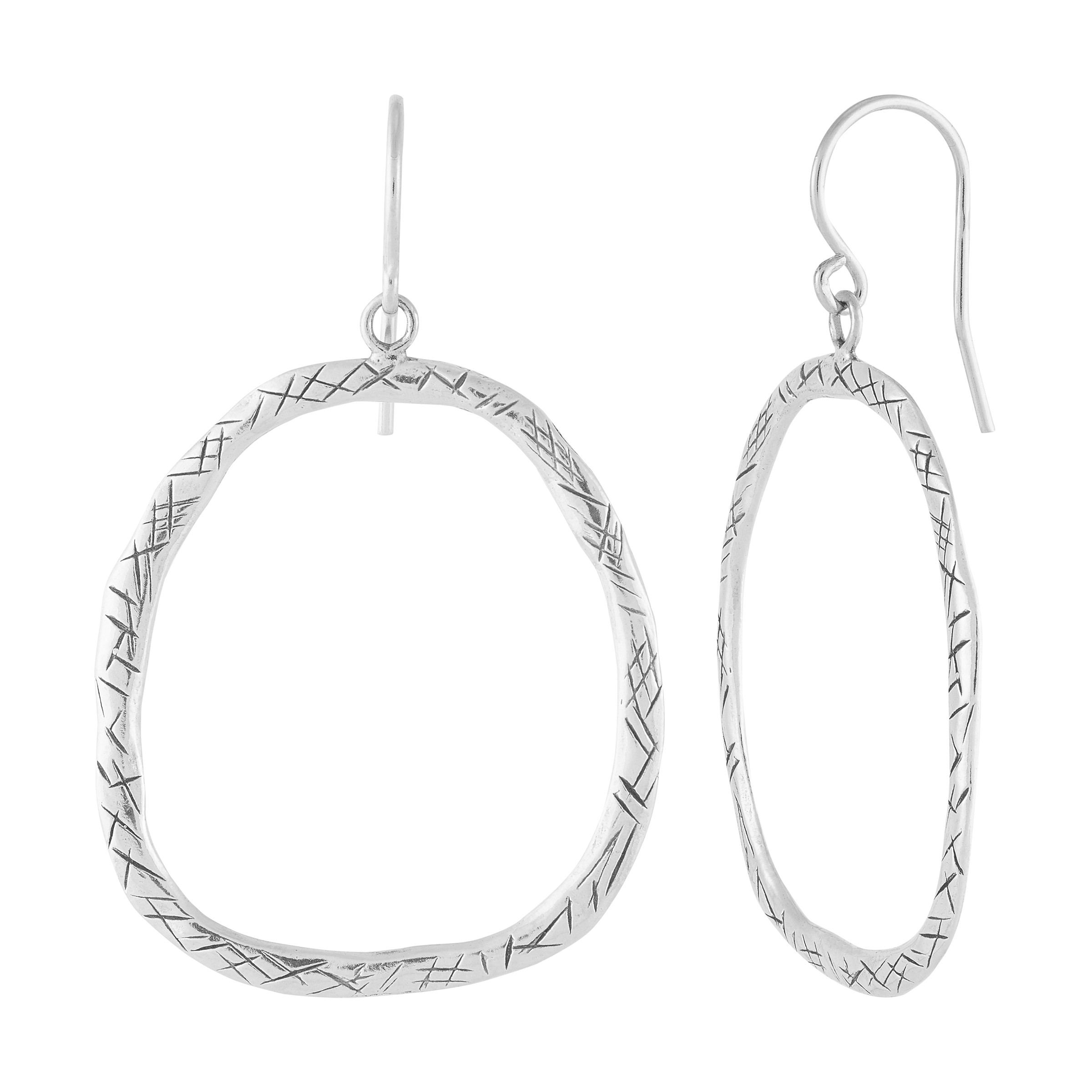 Dangling Open Circle Drop Earrings