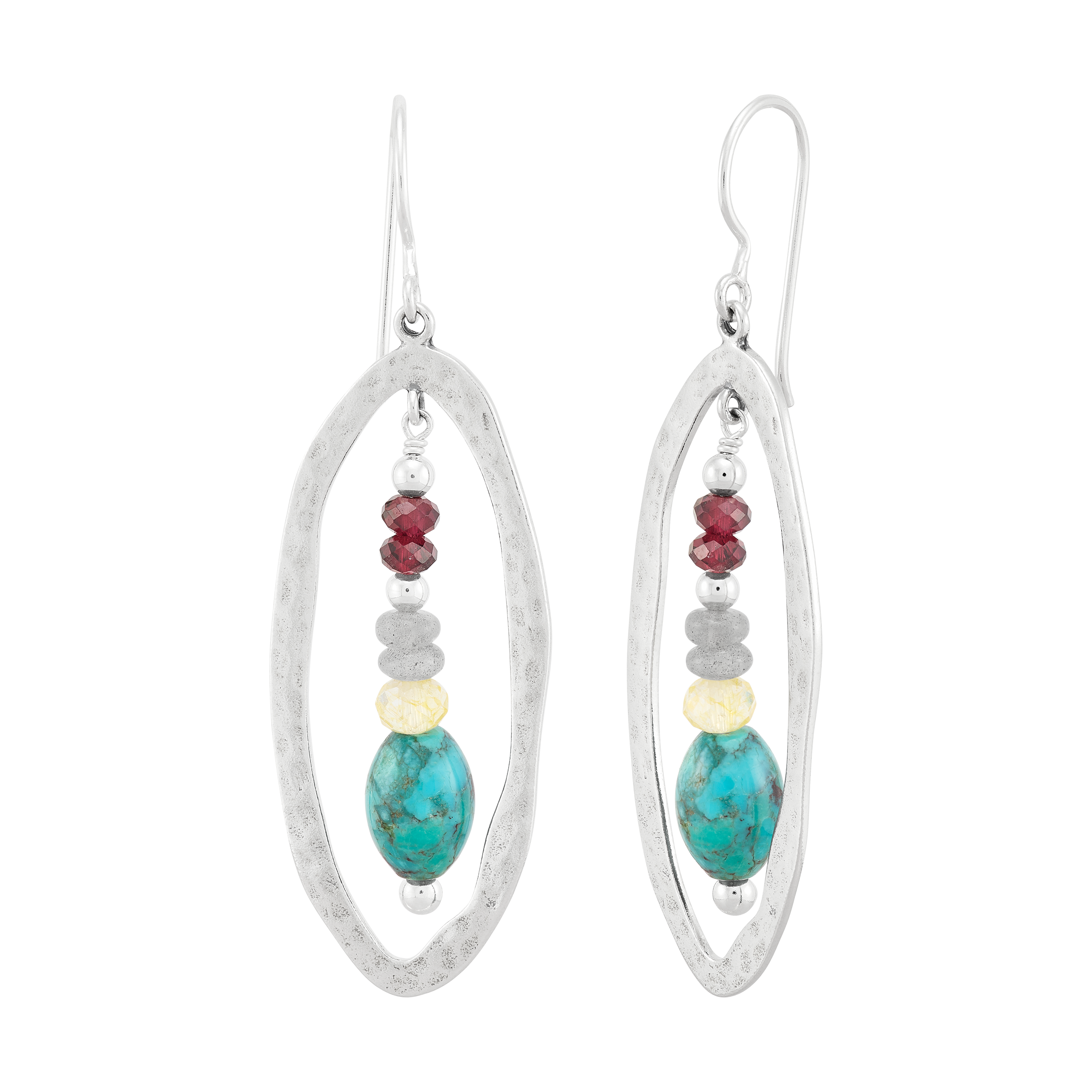 SILPADA Turquoise Sterling Silver Rimmed popular Brighter Days Drop Earrings