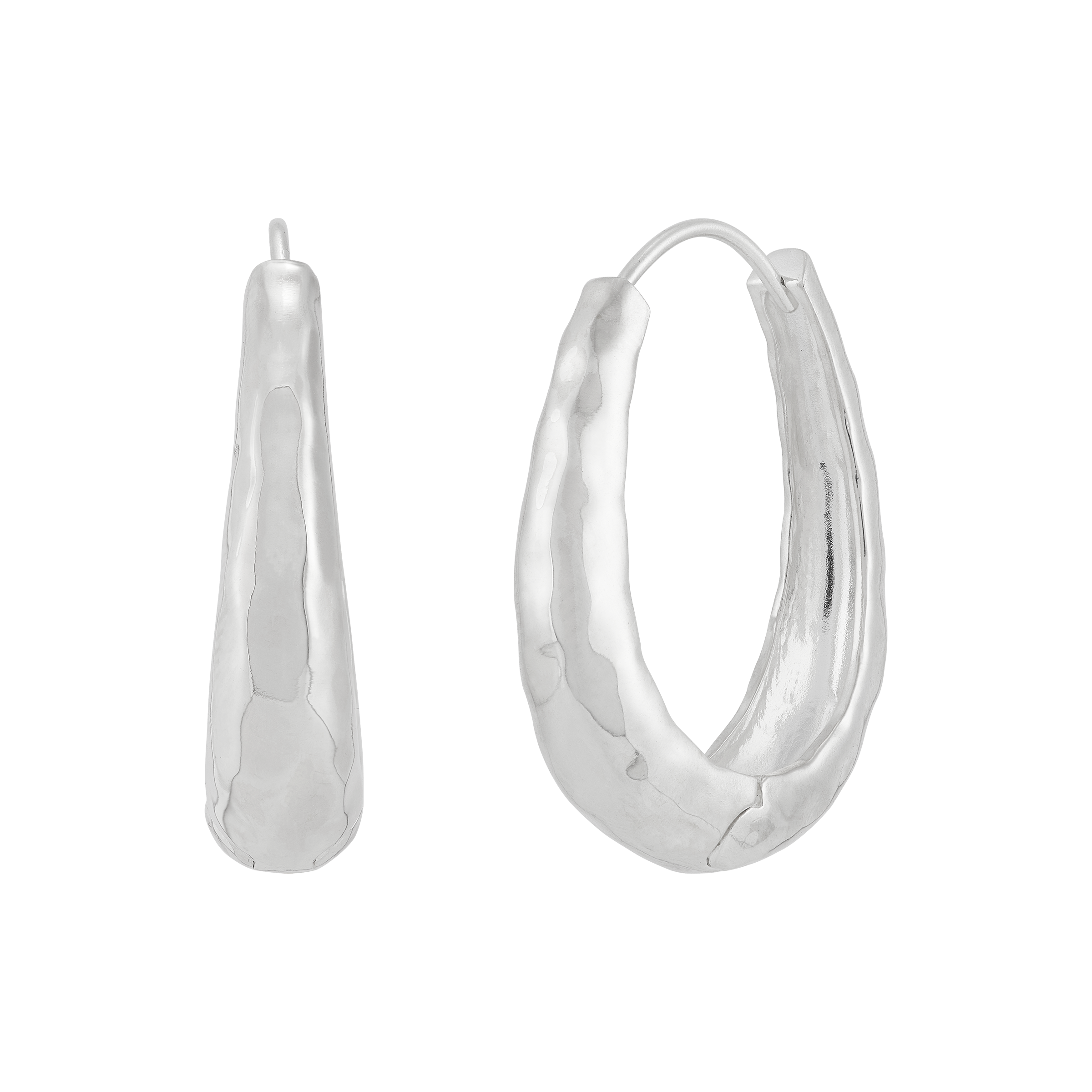 Elongated Frame Hoop Earrings