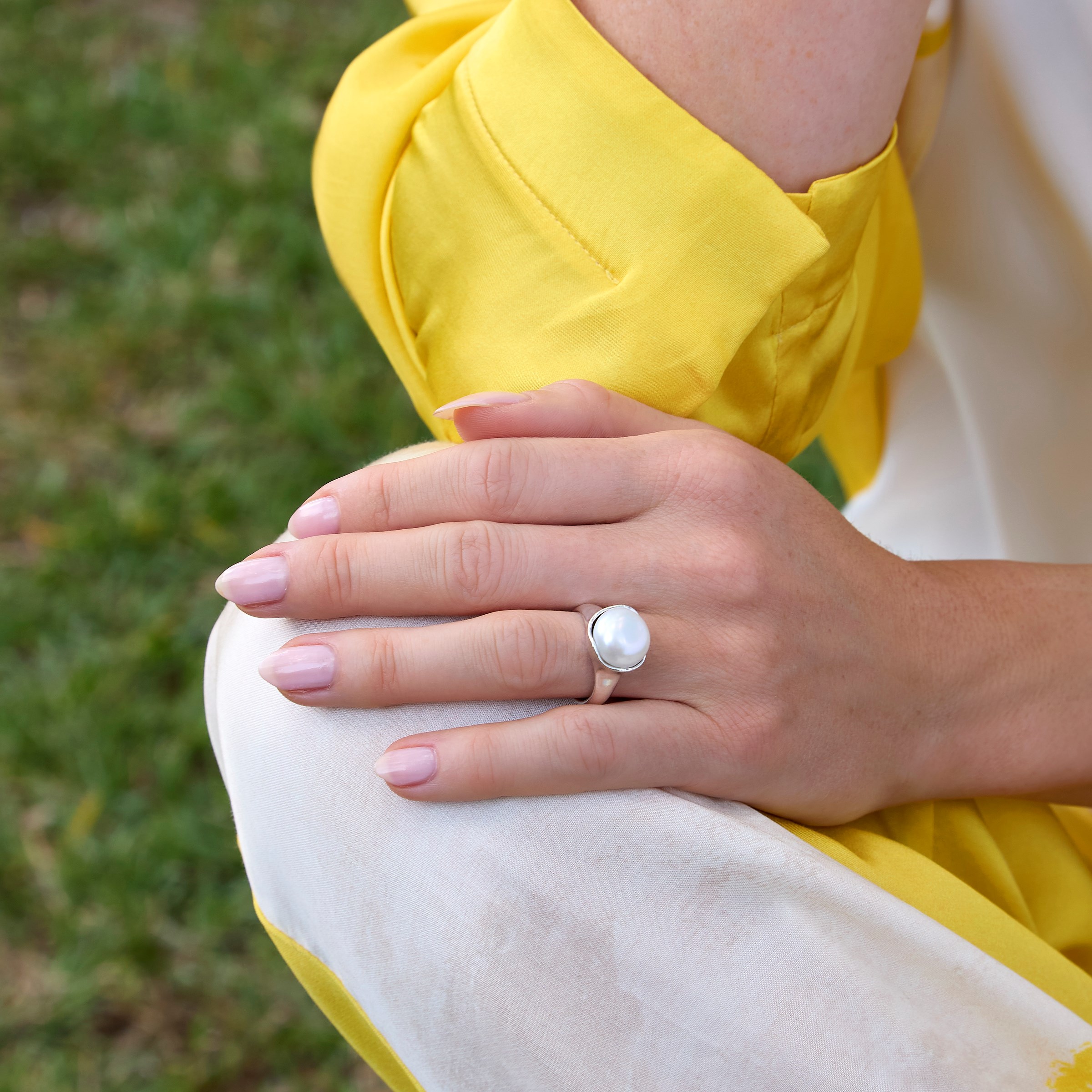 Silpada newest Sterling Pearl Ring, Size 7