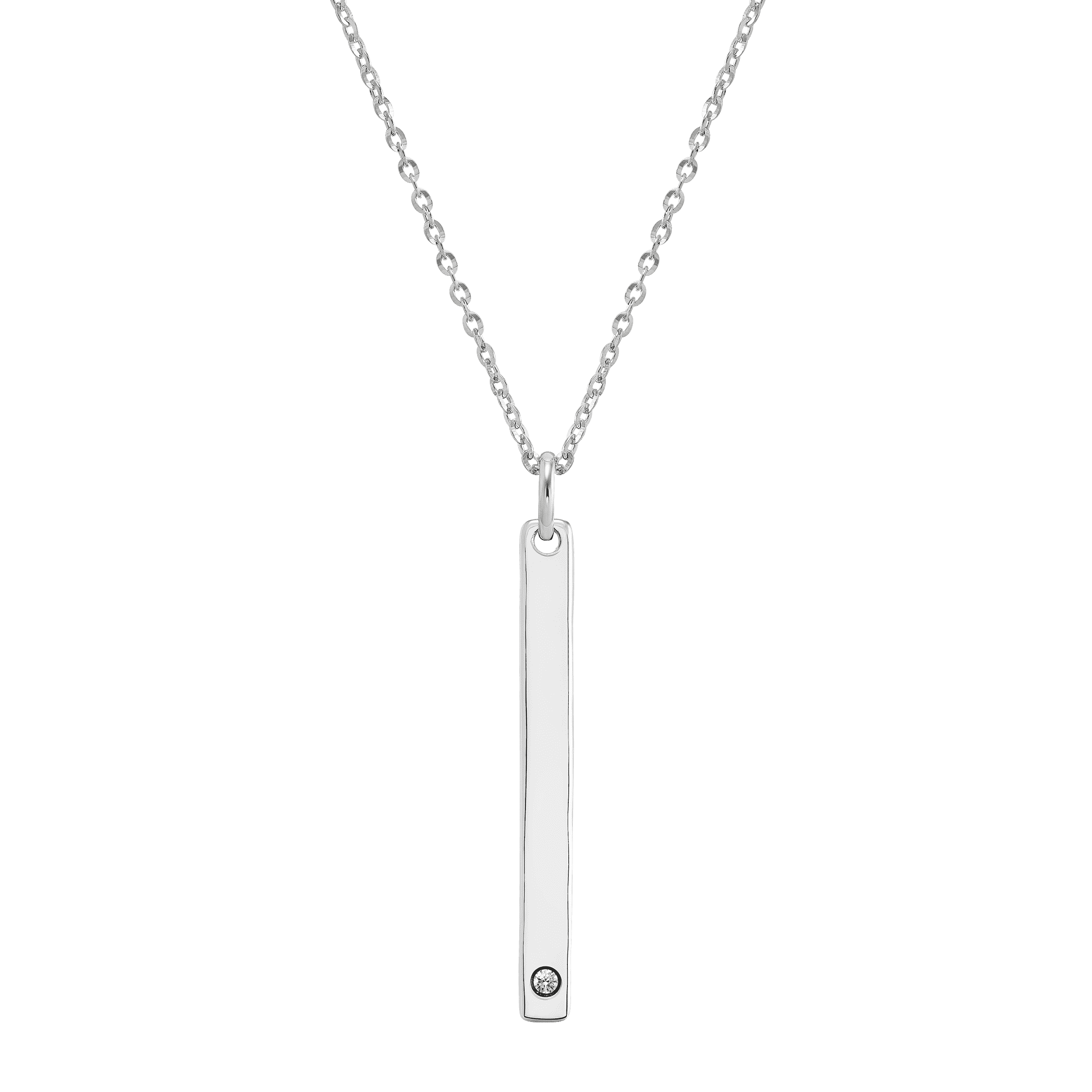 Momento Bar Pendant Necklace, White