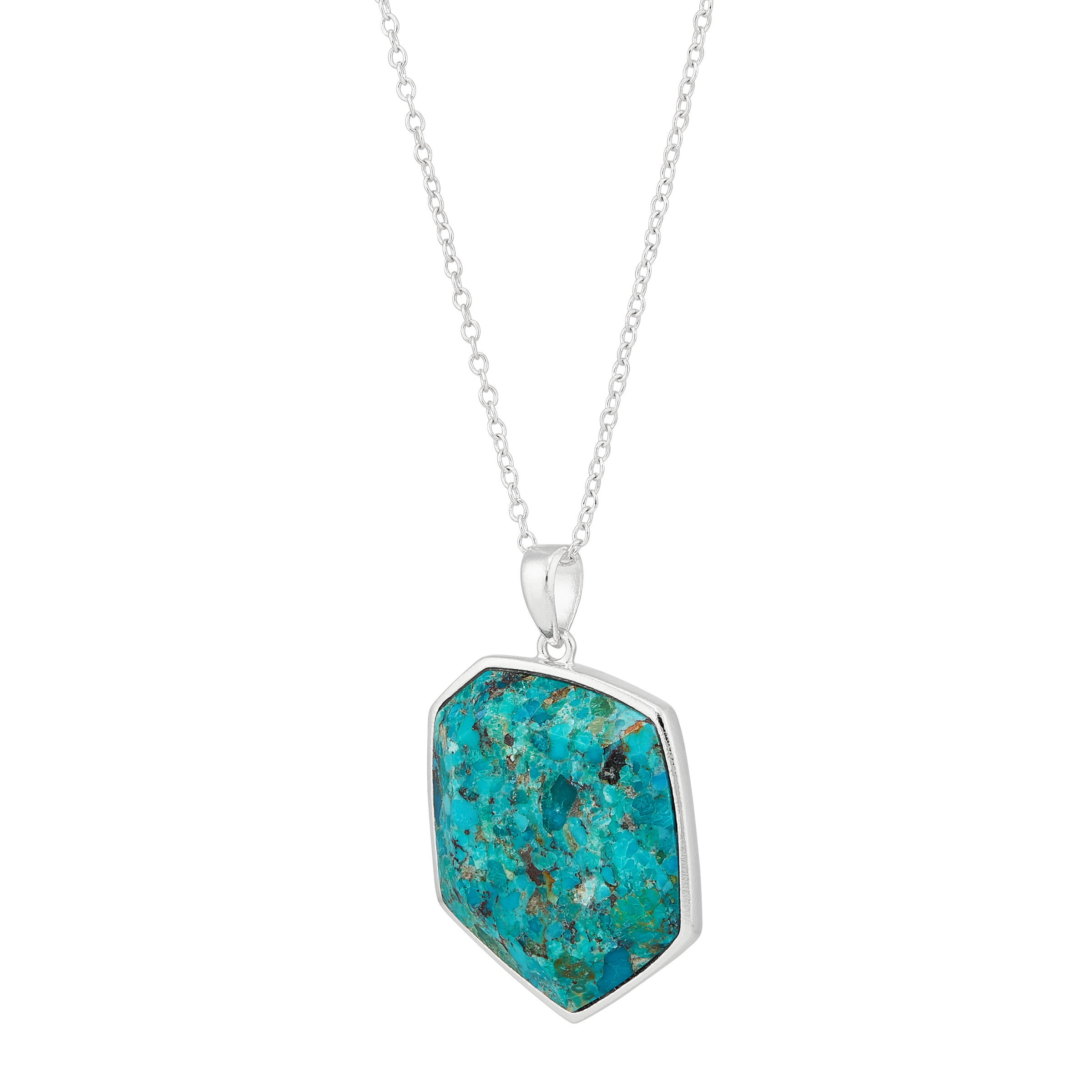Silpada 'Ocean Eyes' Sterling Silver Compressed Turquoise Pendant