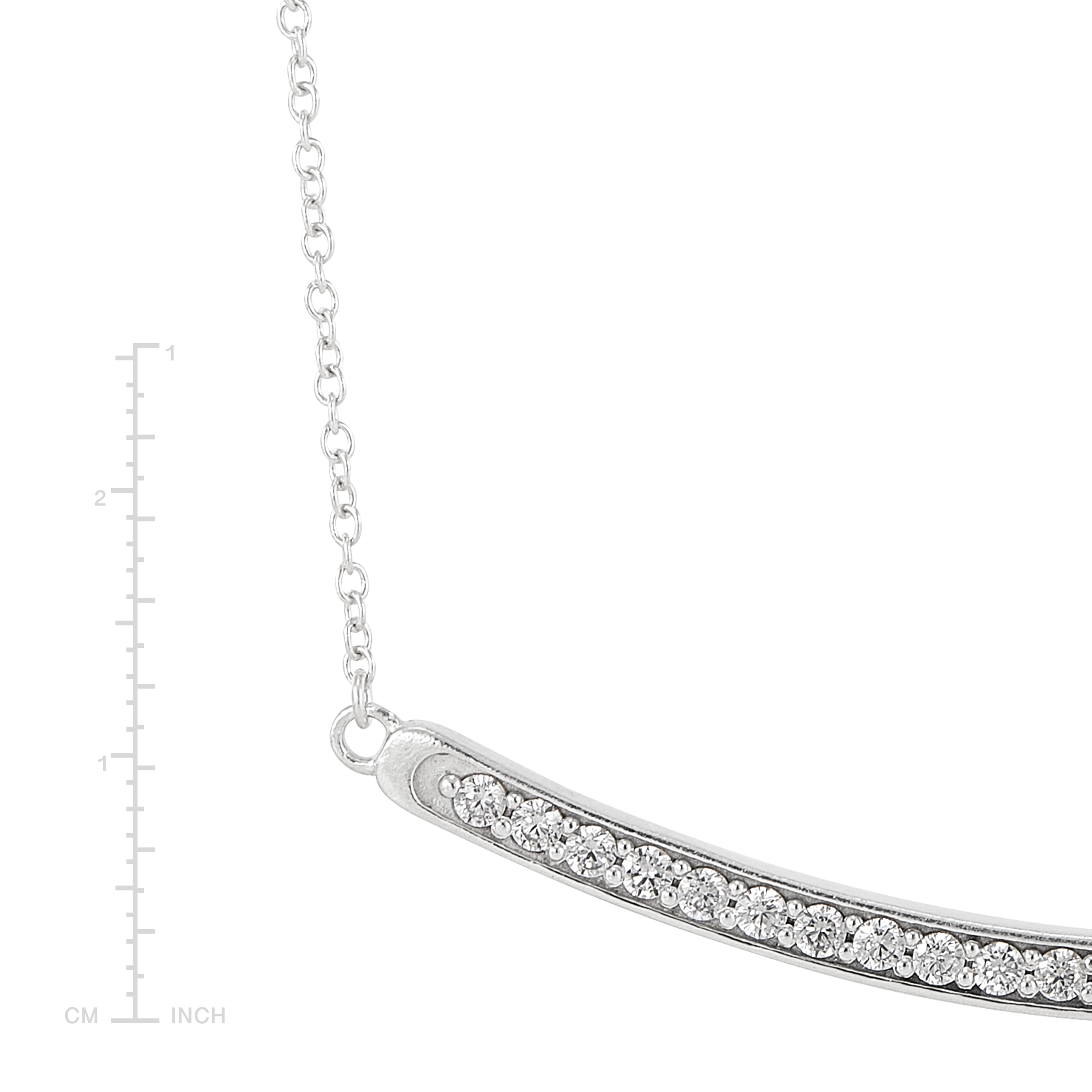 Sterling Silver with Cubic Zirconia Curved Bar Station Chain Necklace - A  New Day™ Silver