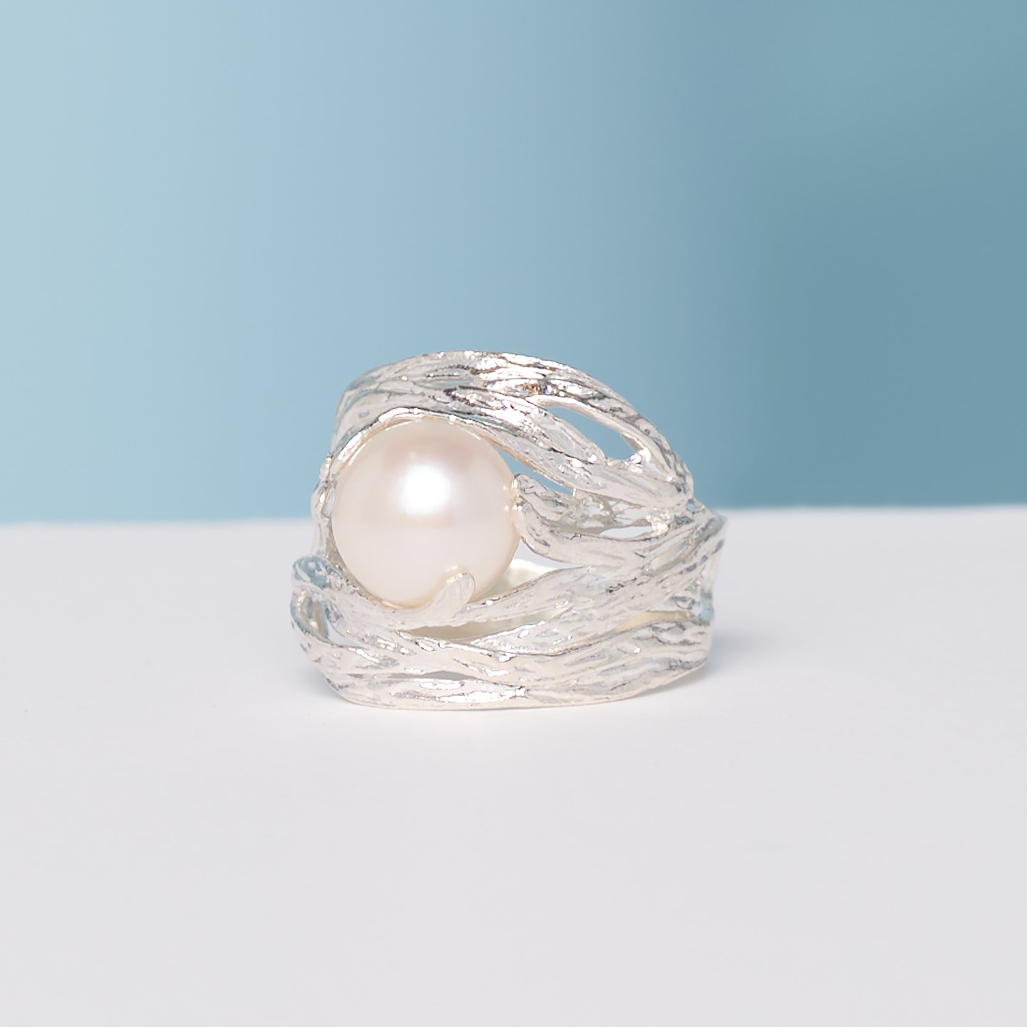 Pearl Ring, 11-12 mm Freshwater Pearl, 925 Sterling Silver Ring, Freshwater Pearl Ring, Open Ring, Statement Ring, Minimalist Ring, R05 outlets